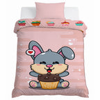 Kids Cartoon Print Reversible Dohar Soft Cotton Baby Blanket, 2-in-1 Double Sided Design, Lightweight Summer / AC Cotton Blanket for Babies, Toddlers & Kids | Breathable Blanket | 52"x73" Inches