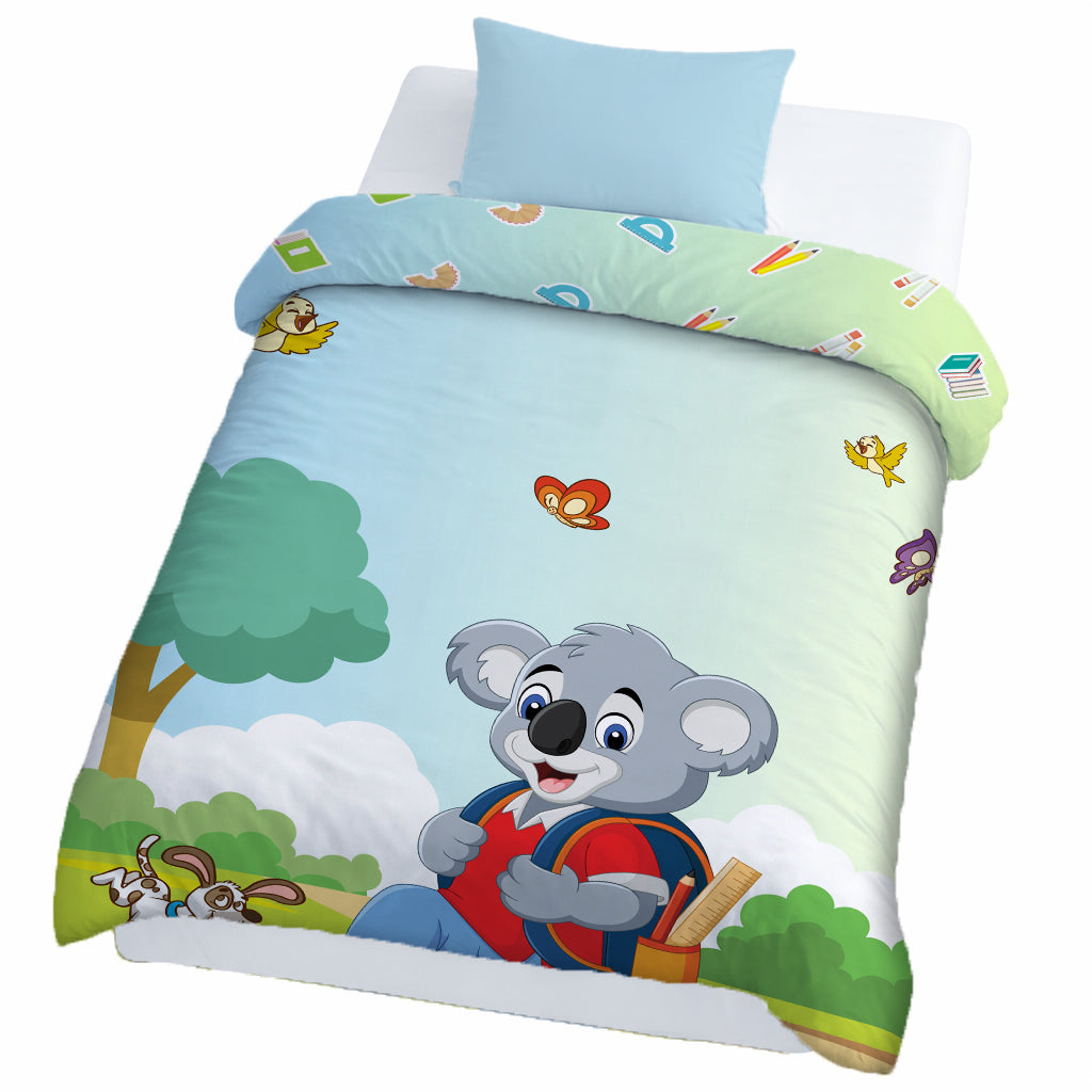 Kids Cartoon Print Reversible Dohar Soft Cotton Baby Blanket, 2-in-1 Double Sided Design, Lightweight Summer / AC Cotton Blanket for Babies, Toddlers & Kids | Breathable Blanket | 52"x73" Inches