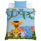 Kids Cartoon Print Reversible Dohar Soft Cotton Baby Blanket, 2-in-1 Double Sided Design, Lightweight Summer / AC Cotton Blanket for Babies, Toddlers & Kids | Breathable Blanket | 52"x73" Inches