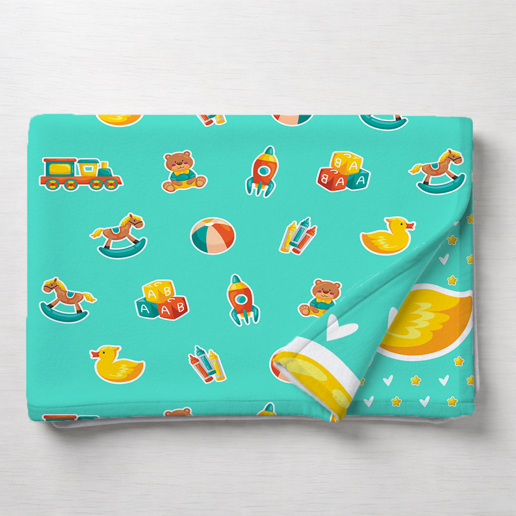 Kids Cartoon Print Reversible Dohar Soft Cotton Baby Blanket, 2-in-1 Double Sided Design, Lightweight Summer / AC Cotton Blanket for Babies, Toddlers & Kids | Breathable Blanket | 39"x59" Inches