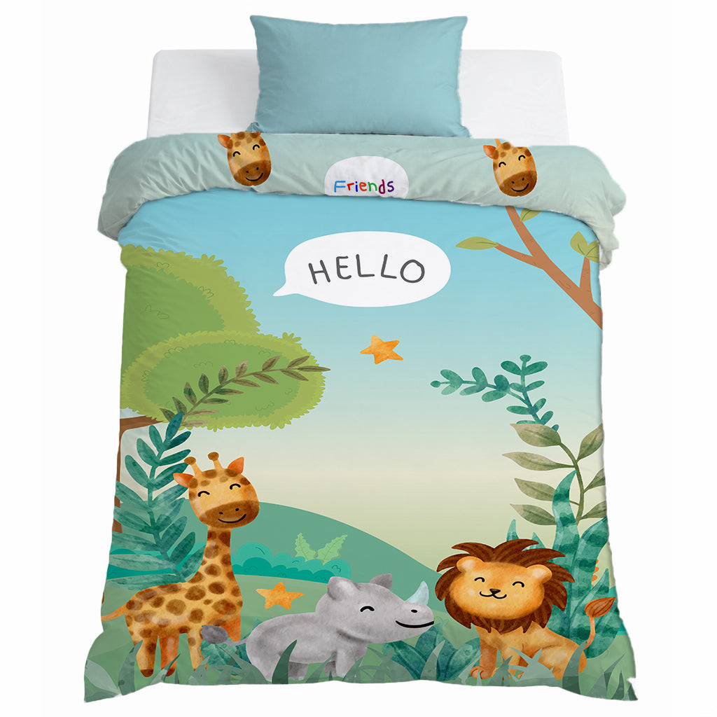 Kids Cartoon Print Reversible Dohar Soft Cotton Baby Blanket, 2-in-1 Double Sided Design, Lightweight Summer / AC Cotton Blanket for Babies, Toddlers & Kids | Breathable Blanket | 52"x73" Inches