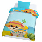 Kids Cartoon Print Reversible Dohar Soft Cotton Baby Blanket, 2-in-1 Double Sided Design, Lightweight Summer / AC Cotton Blanket for Babies, Toddlers & Kids | Breathable Blanket | 52"x73" Inches