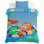 Kids Cartoon Print Reversible Dohar Soft Cotton Baby Blanket, 2-in-1 Double Sided Design, Lightweight Summer / AC Cotton Blanket for Babies, Toddlers & Kids | Breathable Blanket | 52"x73" Inches