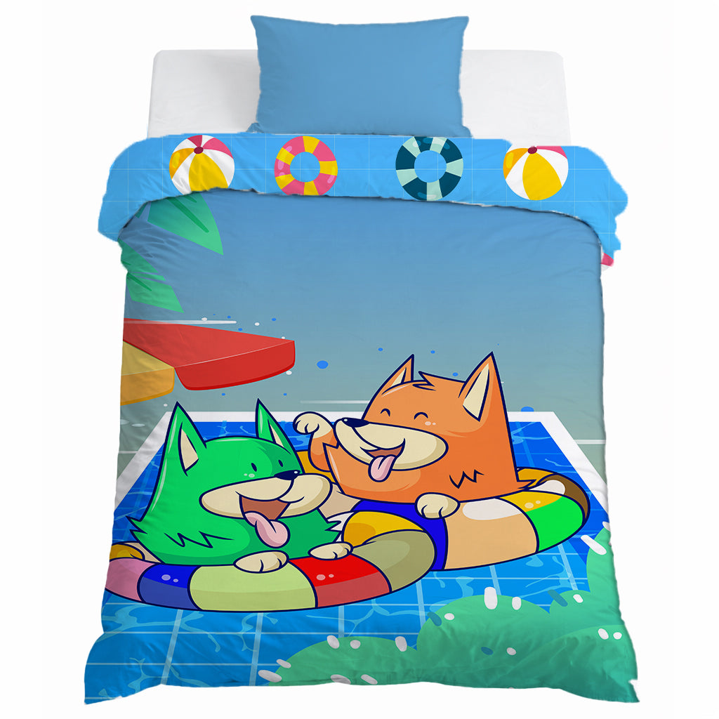Kids Cartoon Print Reversible Dohar Soft Cotton Baby Blanket, 2-in-1 Double Sided Design, Lightweight Summer / AC Cotton Blanket for Babies, Toddlers & Kids | Breathable Blanket | 52"x73" Inches