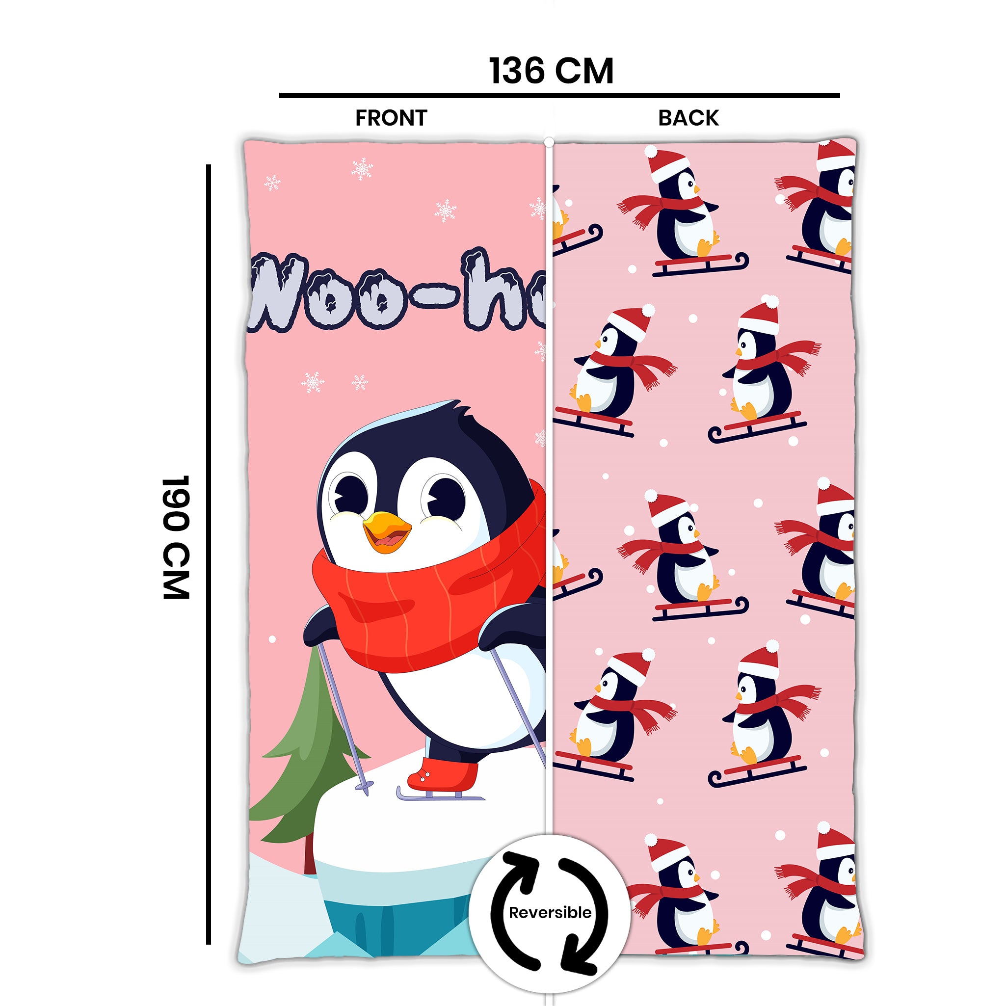 Kids Cartoon Print Reversible Dohar Soft Cotton Baby Blanket, 2-in-1 Double Sided Design, Lightweight Summer / AC Cotton Blanket for Babies, Toddlers & Kids | Breathable Blanket | 52"x73" Inches