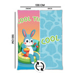 Kids Cartoon Print Reversible Dohar Soft Cotton Baby Blanket, 2-in-1 Double Sided Design, Lightweight Summer / AC Cotton Blanket for Babies, Toddlers & Kids | Breathable Blanket | 52"x73" Inches