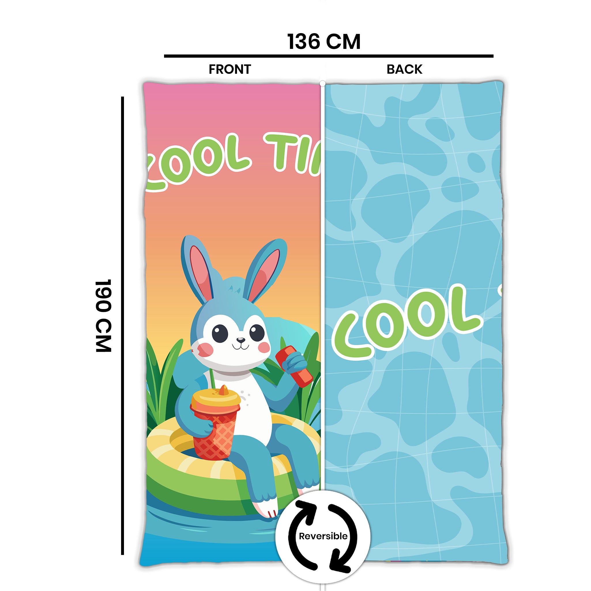 Kids Cartoon Print Reversible Dohar Soft Cotton Baby Blanket, 2-in-1 Double Sided Design, Lightweight Summer / AC Cotton Blanket for Babies, Toddlers & Kids | Breathable Blanket | 52"x73" Inches