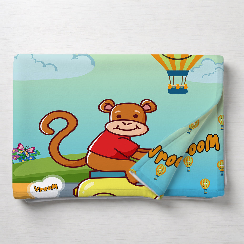 Kids Cartoon Print Reversible Dohar Soft Cotton Baby Blanket, 2-in-1 Double Sided Design, Lightweight Summer / AC Cotton Blanket for Babies, Toddlers & Kids | Breathable Blanket | 39"x59" Inches