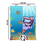 Kids Cartoon Print Reversible Dohar Soft Cotton Baby Blanket, 2-in-1 Double Sided Design, Lightweight Summer / AC Cotton Blanket for Babies, Toddlers & Kids | Breathable Blanket | 52"x73" Inches