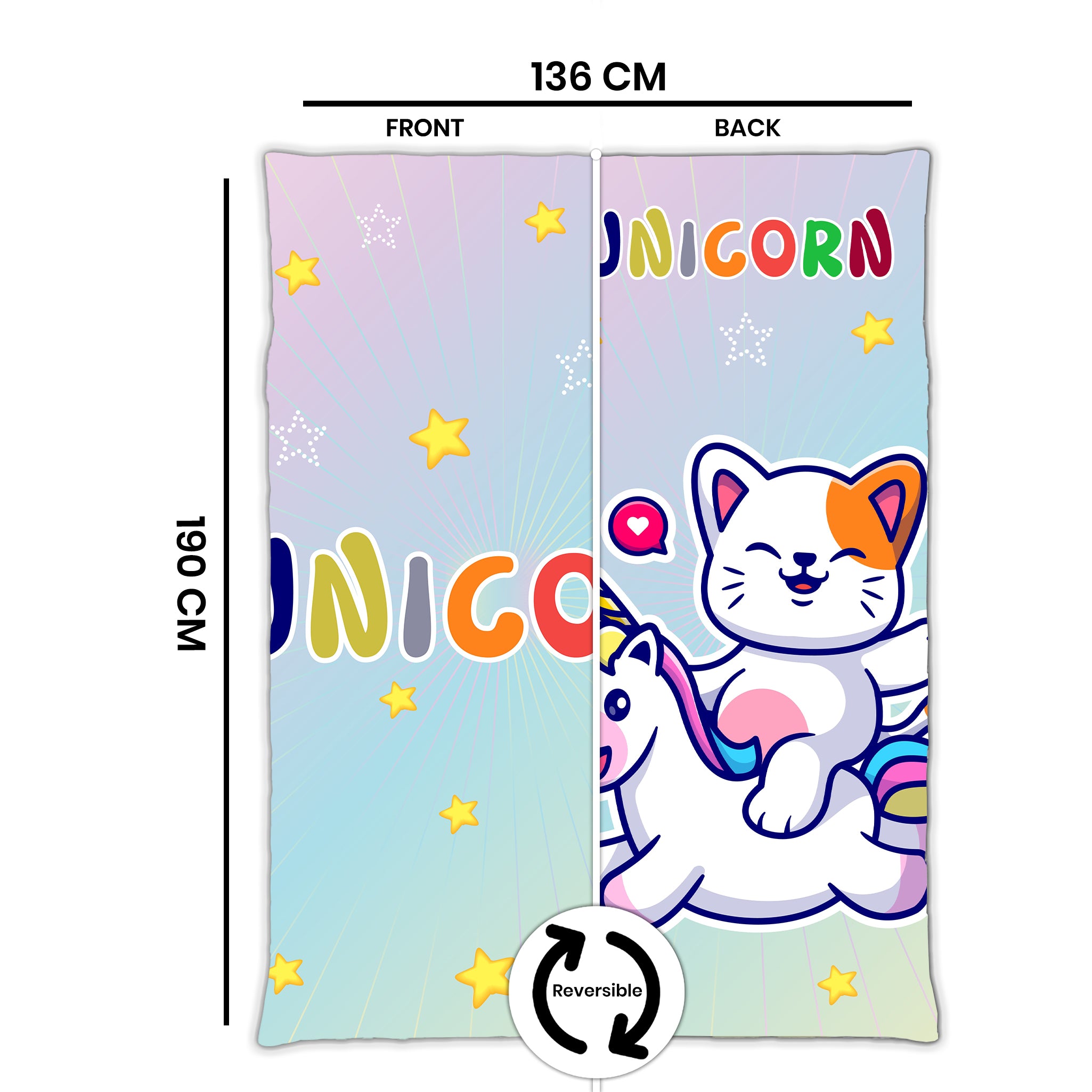 Kids Cartoon Print Reversible Dohar Soft Cotton Baby Blanket, 2-in-1 Double Sided Design, Lightweight Summer / AC Cotton Blanket for Babies, Toddlers & Kids | Breathable Blanket | 52"x73" Inches