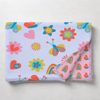 Kids Cartoon Print Reversible Dohar Soft Cotton Baby Blanket, 2-in-1 Double Sided Design, Lightweight Summer / AC Cotton Blanket for Babies, Toddlers & Kids | Breathable Blanket | 39"x59" Inches