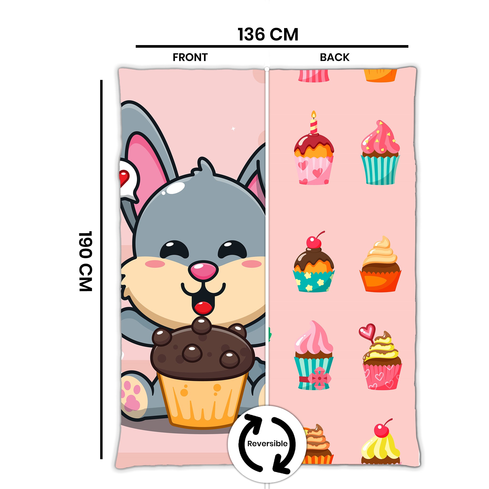 Kids Cartoon Print Reversible Dohar Soft Cotton Baby Blanket, 2-in-1 Double Sided Design, Lightweight Summer / AC Cotton Blanket for Babies, Toddlers & Kids | Breathable Blanket | 52"x73" Inches