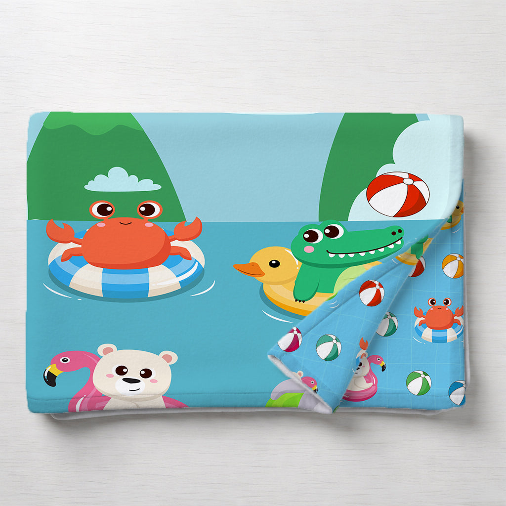 Kids Cartoon Print Reversible Dohar Soft Cotton Baby Blanket, 2-in-1 Double Sided Design, Lightweight Summer / AC Cotton Blanket for Babies, Toddlers & Kids | Breathable Blanket | 39"x59" Inches