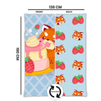 Kids Cartoon Print Reversible Dohar Soft Cotton Baby Blanket, 2-in-1 Double Sided Design, Lightweight Summer / AC Cotton Blanket for Babies, Toddlers & Kids | Breathable Blanket | 52"x73" Inches