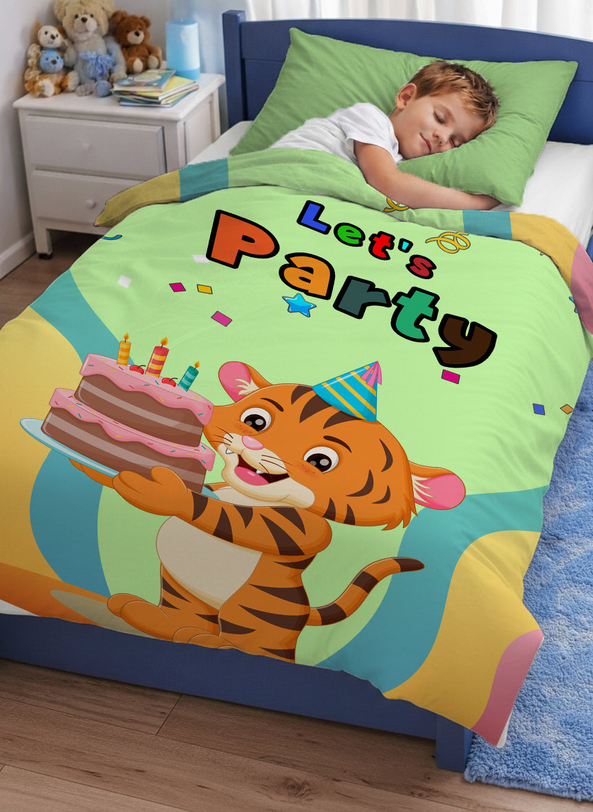 Kids Cartoon Print Reversible Dohar Soft Cotton Baby Blanket, 2-in-1 Double Sided Design, Lightweight Summer / AC Cotton Blanket for Babies, Toddlers & Kids | Breathable Blanket | 39"x59" Inches