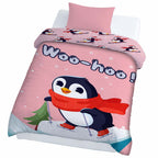 Kids Cartoon Print Reversible Dohar Soft Cotton Baby Blanket, 2-in-1 Double Sided Design, Lightweight Summer / AC Cotton Blanket for Babies, Toddlers & Kids | Breathable Blanket | 52"x73" Inches