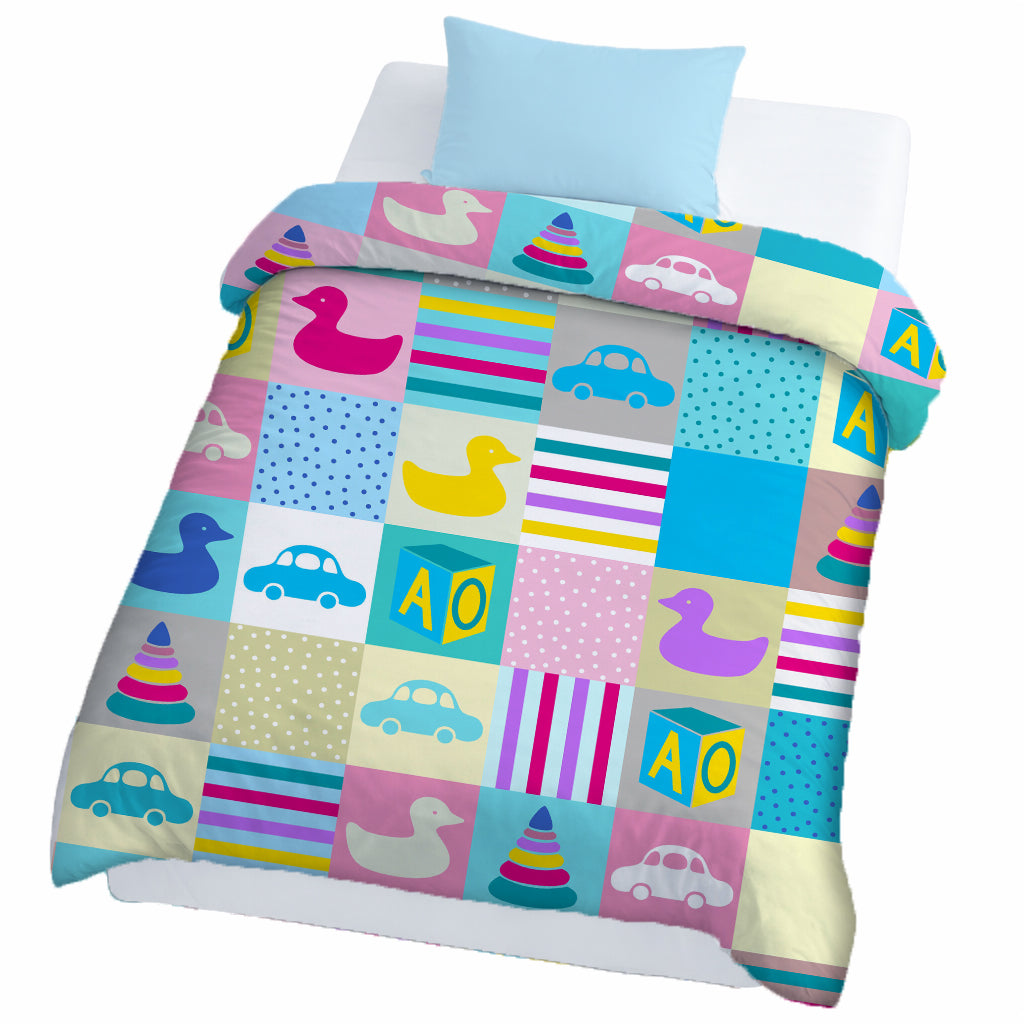 Kids Cartoon Print Reversible Dohar Soft Cotton Baby Blanket, 2-in-1 Double Sided Design, Lightweight Summer / AC Cotton Blanket for Babies, Toddlers & Kids | Breathable Blanket | 39"x59" Inches