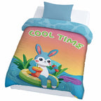 Kids Cartoon Print Reversible Dohar Soft Cotton Baby Blanket, 2-in-1 Double Sided Design, Lightweight Summer / AC Cotton Blanket for Babies, Toddlers & Kids | Breathable Blanket | 52"x73" Inches
