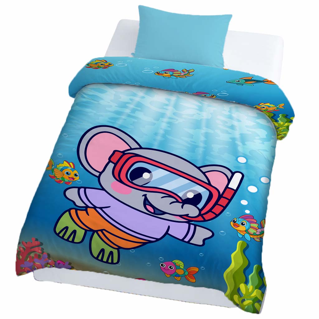 Kids Cartoon Print Reversible Dohar Soft Cotton Baby Blanket, 2-in-1 Double Sided Design, Lightweight Summer / AC Cotton Blanket for Babies, Toddlers & Kids | Breathable Blanket | 52"x73" Inches
