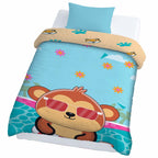Kids Cartoon Print Reversible Dohar Soft Cotton Baby Blanket, 2-in-1 Double Sided Design, Lightweight Summer / AC Cotton Blanket for Babies, Toddlers & Kids | Breathable Blanket | 52"x73" Inches