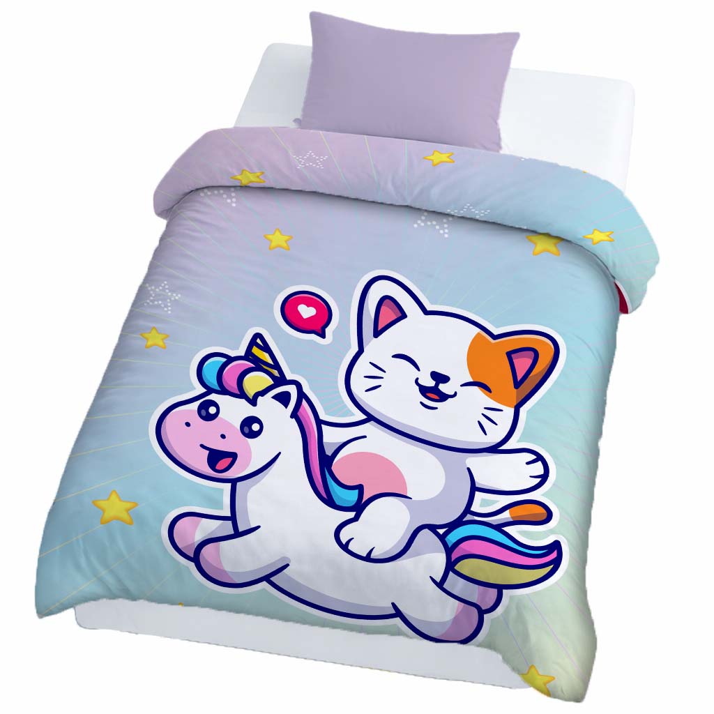 Kids Cartoon Print Reversible Dohar Soft Cotton Baby Blanket, 2-in-1 Double Sided Design, Lightweight Summer / AC Cotton Blanket for Babies, Toddlers & Kids | Breathable Blanket | 52"x73" Inches