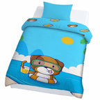 Kids Cartoon Print Reversible Dohar Soft Cotton Baby Blanket, 2-in-1 Double Sided Design, Lightweight Summer / AC Cotton Blanket for Babies, Toddlers & Kids | Breathable Blanket | 52"x73" Inches