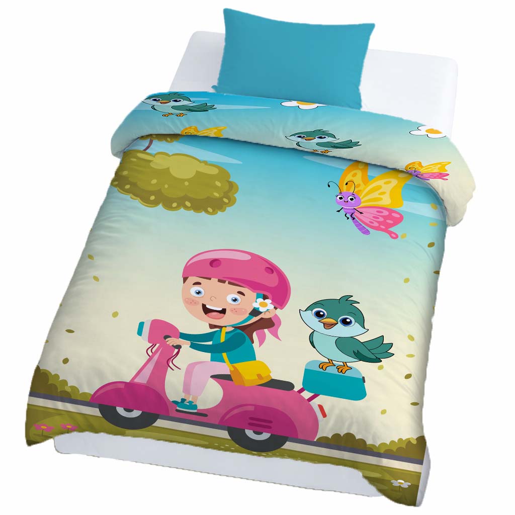 Kids Cartoon Print Reversible Dohar Soft Cotton Baby Blanket, 2-in-1 Double Sided Design, Lightweight Summer / AC Cotton Blanket for Babies, Toddlers & Kids | Breathable Blanket | 52"x73" Inches