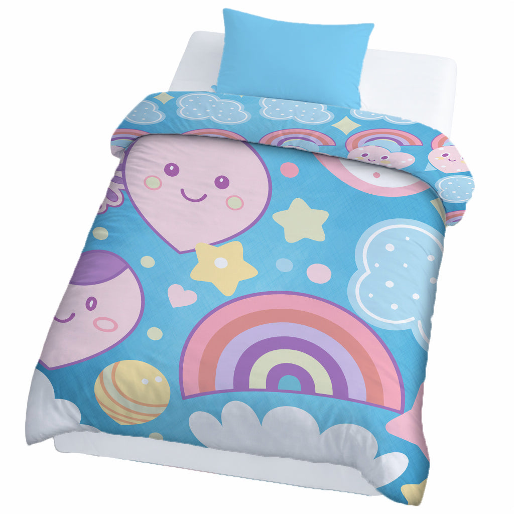 Kids Cartoon Print Reversible Dohar Soft Cotton Baby Blanket, 2-in-1 Double Sided Design, Lightweight Summer / AC Cotton Blanket for Babies, Toddlers & Kids | Breathable Blanket | 39"x59" Inches
