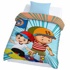 Kids Cartoon Print Reversible Dohar Soft Cotton Baby Blanket, 2-in-1 Double Sided Design, Lightweight Summer / AC Cotton Blanket for Babies, Toddlers & Kids | Breathable Blanket | 52"x73" Inches