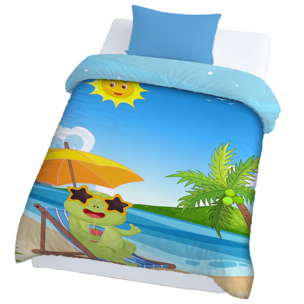 Kids Cartoon Print Reversible Dohar Soft Cotton Baby Blanket, 2-in-1 Double Sided Design, Lightweight Summer / AC Cotton Blanket for Babies, Toddlers & Kids | Breathable Blanket | 52"x73" Inches