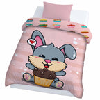 Kids Cartoon Print Reversible Dohar Soft Cotton Baby Blanket, 2-in-1 Double Sided Design, Lightweight Summer / AC Cotton Blanket for Babies, Toddlers & Kids | Breathable Blanket | 52"x73" Inches