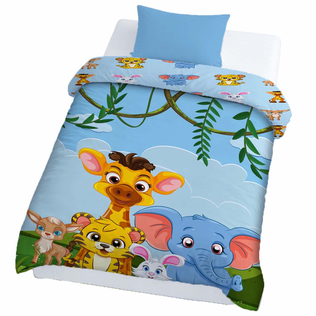 Kids Cartoon Print Reversible Dohar Soft Cotton Baby Blanket, 2-in-1 Double Sided Design, Lightweight Summer / AC Cotton Blanket for Babies, Toddlers & Kids | Breathable Blanket | 52"x73" Inches