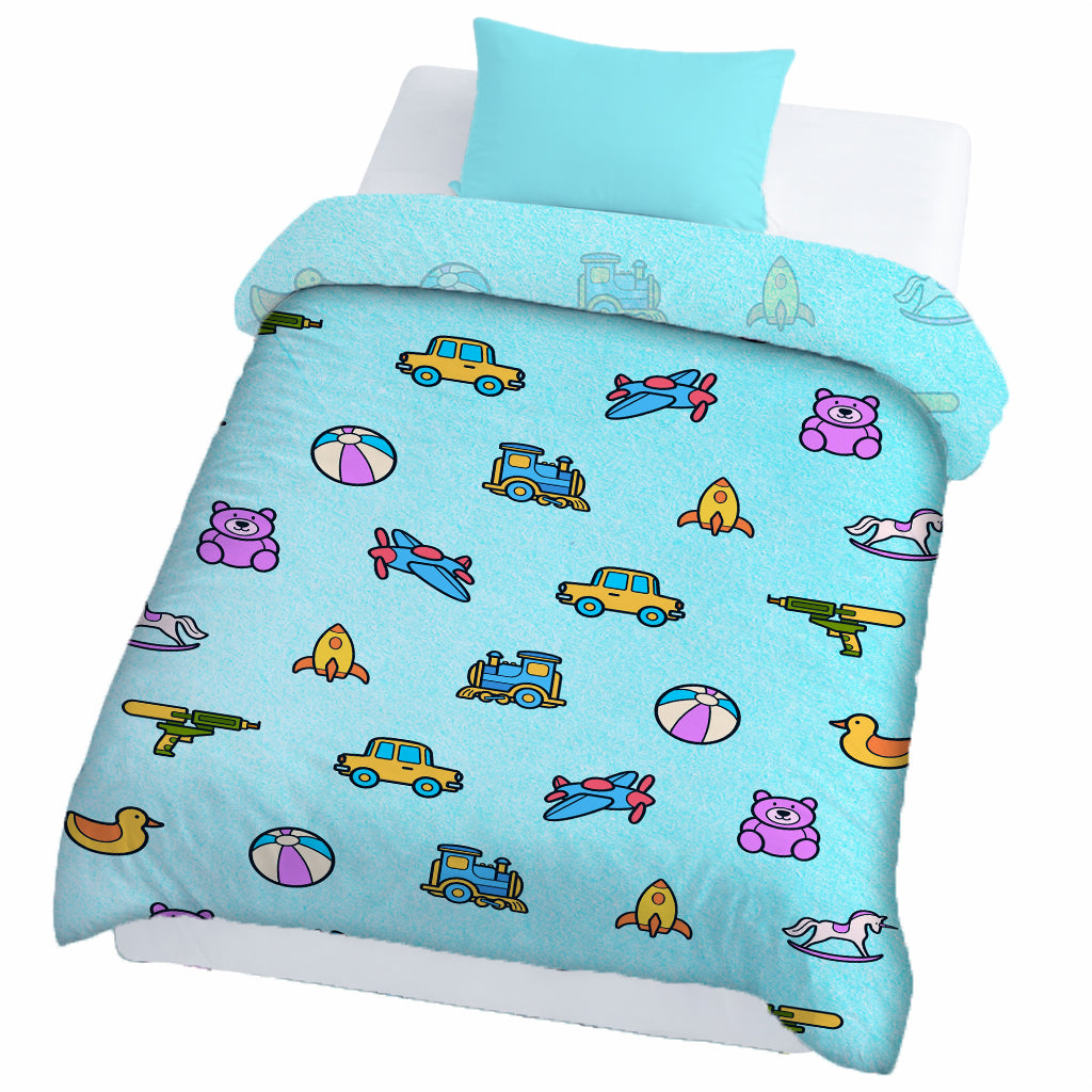 Kids Cartoon Print Reversible Dohar Soft Cotton Baby Blanket, 2-in-1 Double Sided Design, Lightweight Summer / AC Cotton Blanket for Babies, Toddlers & Kids | Breathable Blanket | 39"x59" Inches