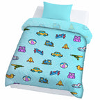 Kids Cartoon Print Reversible Dohar Soft Cotton Baby Blanket, 2-in-1 Double Sided Design, Lightweight Summer / AC Cotton Blanket for Babies, Toddlers & Kids | Breathable Blanket | 39"x59" Inches