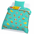 Kids Cartoon Print Reversible Dohar Soft Cotton Baby Blanket, 2-in-1 Double Sided Design, Lightweight Summer / AC Cotton Blanket for Babies, Toddlers & Kids | Breathable Blanket | 39"x59" Inches