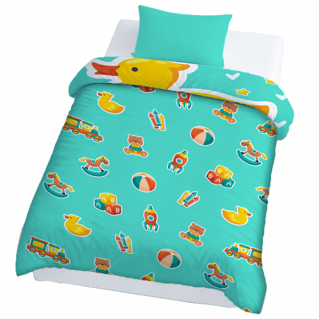 Kids Cartoon Print Reversible Dohar Soft Cotton Baby Blanket, 2-in-1 Double Sided Design, Lightweight Summer / AC Cotton Blanket for Babies, Toddlers & Kids | Breathable Blanket | 39"x59" Inches