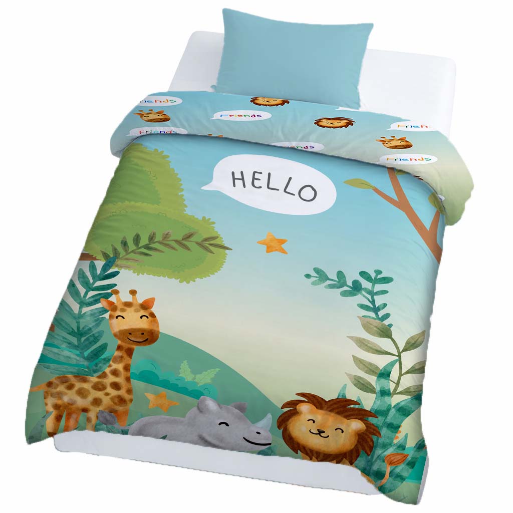 Kids Cartoon Print Reversible Dohar Soft Cotton Baby Blanket, 2-in-1 Double Sided Design, Lightweight Summer / AC Cotton Blanket for Babies, Toddlers & Kids | Breathable Blanket | 52"x73" Inches