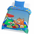 Kids Cartoon Print Reversible Dohar Soft Cotton Baby Blanket, 2-in-1 Double Sided Design, Lightweight Summer / AC Cotton Blanket for Babies, Toddlers & Kids | Breathable Blanket | 52"x73" Inches