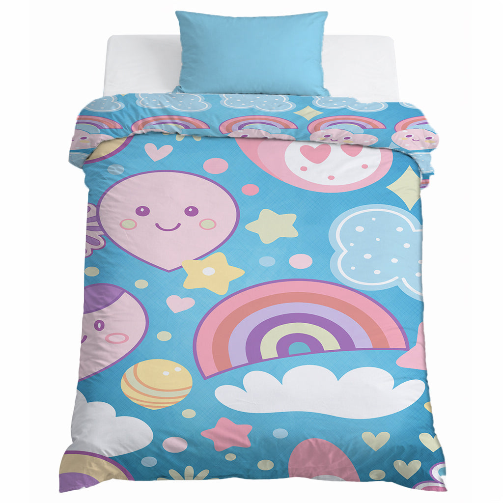 Kids Cartoon Print Reversible Dohar Soft Cotton Baby Blanket, 2-in-1 Double Sided Design, Lightweight Summer / AC Cotton Blanket for Babies, Toddlers & Kids | Breathable Blanket | 39"x59" Inches