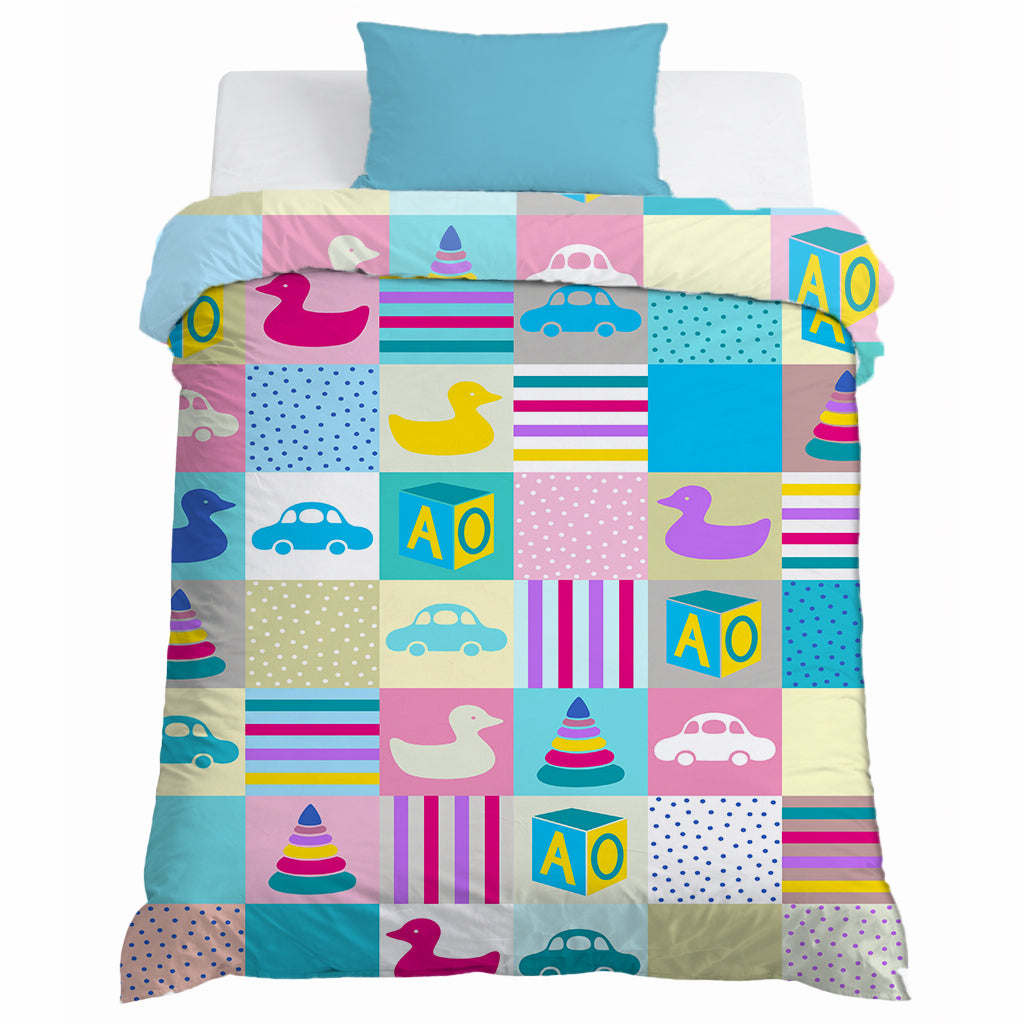 Kids Cartoon Print Reversible Dohar Soft Cotton Baby Blanket, 2-in-1 Double Sided Design, Lightweight Summer / AC Cotton Blanket for Babies, Toddlers & Kids | Breathable Blanket | 39"x59" Inches