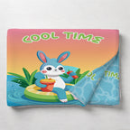 Kids Cartoon Print Reversible Dohar Soft Cotton Baby Blanket, 2-in-1 Double Sided Design, Lightweight Summer / AC Cotton Blanket for Babies, Toddlers & Kids | Breathable Blanket | 52"x73" Inches