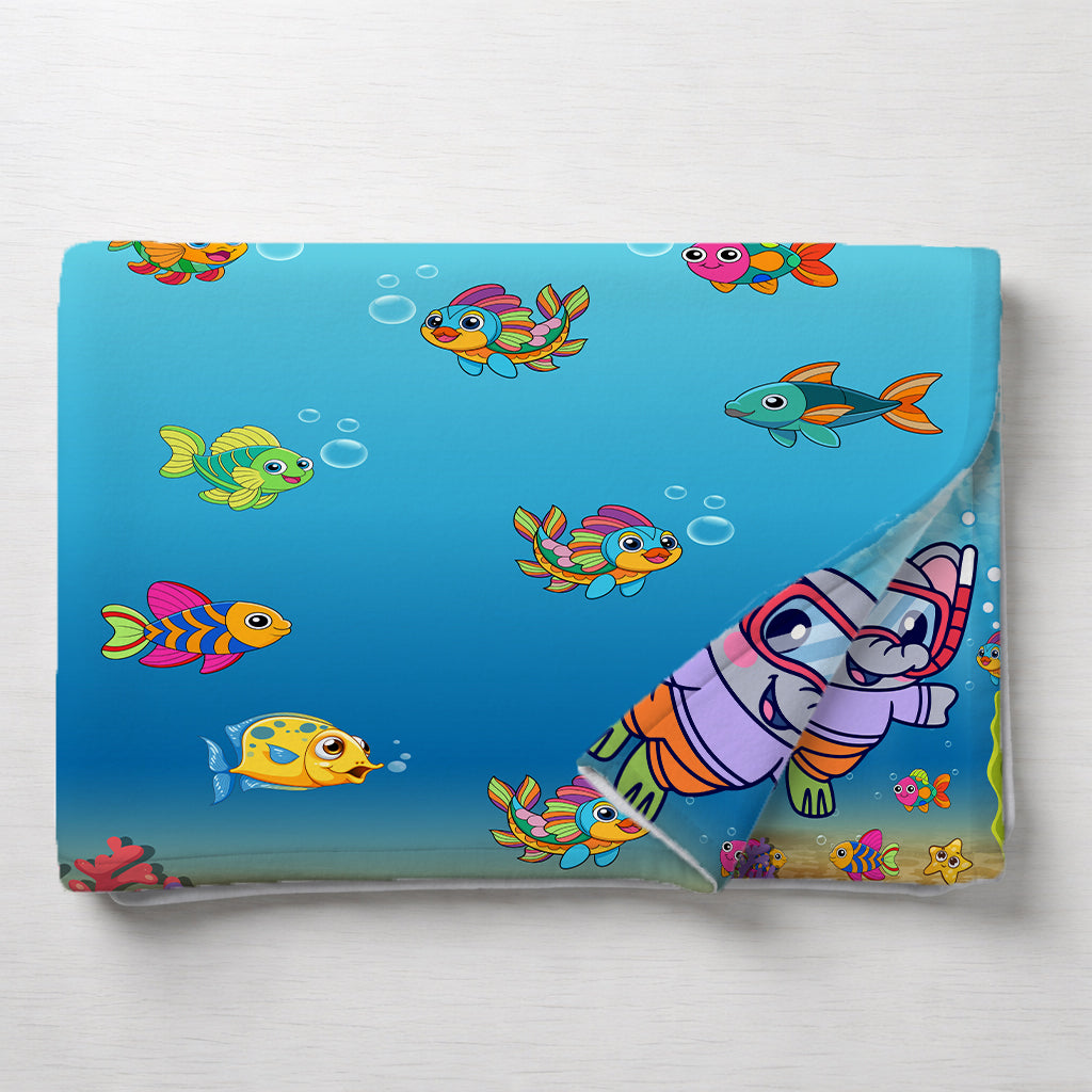 Kids Cartoon Print Reversible Dohar Soft Cotton Baby Blanket, 2-in-1 Double Sided Design, Lightweight Summer / AC Cotton Blanket for Babies, Toddlers & Kids | Breathable Blanket | 52"x73" Inches