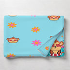 Kids Cartoon Print Reversible Dohar Soft Cotton Baby Blanket, 2-in-1 Double Sided Design, Lightweight Summer / AC Cotton Blanket for Babies, Toddlers & Kids | Breathable Blanket | 52"x73" Inches