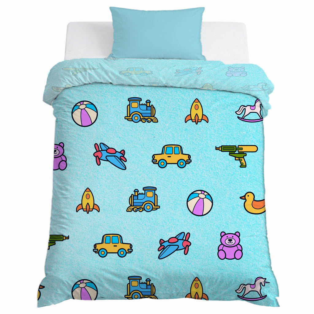 Kids Cartoon Print Reversible Dohar Soft Cotton Baby Blanket, 2-in-1 Double Sided Design, Lightweight Summer / AC Cotton Blanket for Babies, Toddlers & Kids | Breathable Blanket | 39"x59" Inches