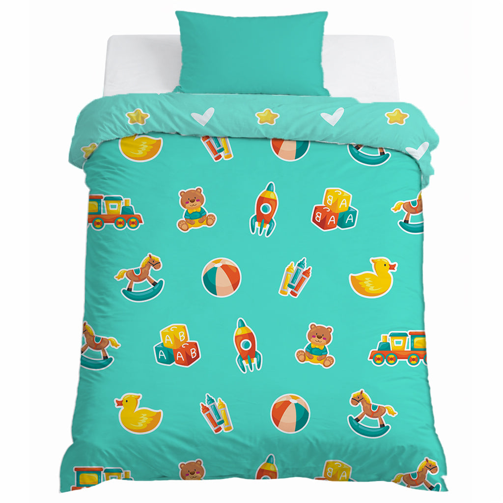 Kids Cartoon Print Reversible Dohar Soft Cotton Baby Blanket, 2-in-1 Double Sided Design, Lightweight Summer / AC Cotton Blanket for Babies, Toddlers & Kids | Breathable Blanket | 39"x59" Inches