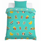 Kids Cartoon Print Reversible Dohar Soft Cotton Baby Blanket, 2-in-1 Double Sided Design, Lightweight Summer / AC Cotton Blanket for Babies, Toddlers & Kids | Breathable Blanket | 39"x59" Inches
