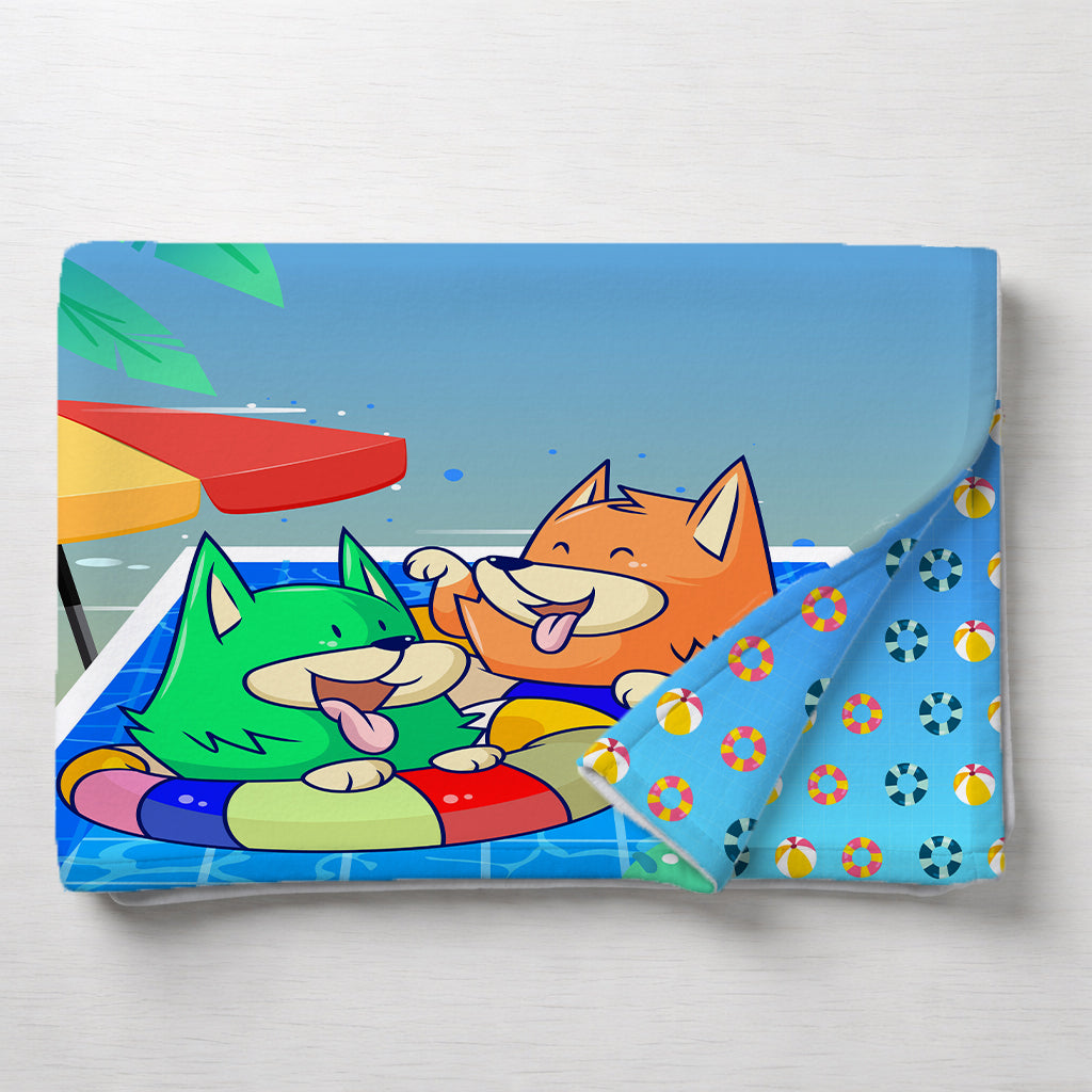 Kids Cartoon Print Reversible Dohar Soft Cotton Baby Blanket, 2-in-1 Double Sided Design, Lightweight Summer / AC Cotton Blanket for Babies, Toddlers & Kids | Breathable Blanket | 52"x73" Inches