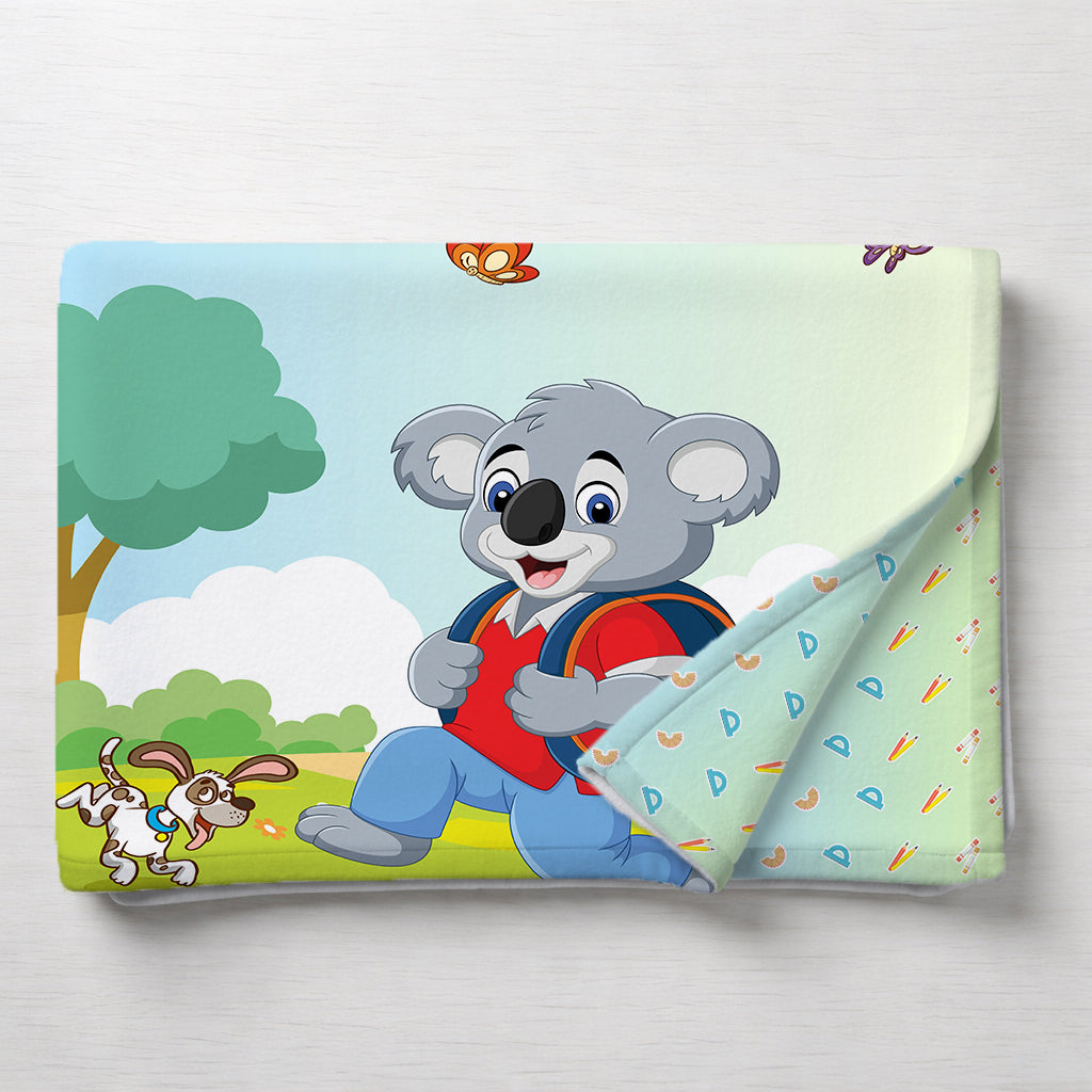 Kids Cartoon Print Reversible Dohar Soft Cotton Baby Blanket, 2-in-1 Double Sided Design, Lightweight Summer / AC Cotton Blanket for Babies, Toddlers & Kids | Breathable Blanket | 52"x73" Inches