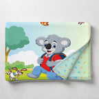 Kids Cartoon Print Reversible Dohar Soft Cotton Baby Blanket, 2-in-1 Double Sided Design, Lightweight Summer / AC Cotton Blanket for Babies, Toddlers & Kids | Breathable Blanket | 52"x73" Inches