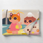 Kids Cartoon Print Reversible Dohar Soft Cotton Baby Blanket, 2-in-1 Double Sided Design, Lightweight Summer / AC Cotton Blanket for Babies, Toddlers & Kids | Breathable Blanket | 52"x73" Inches
